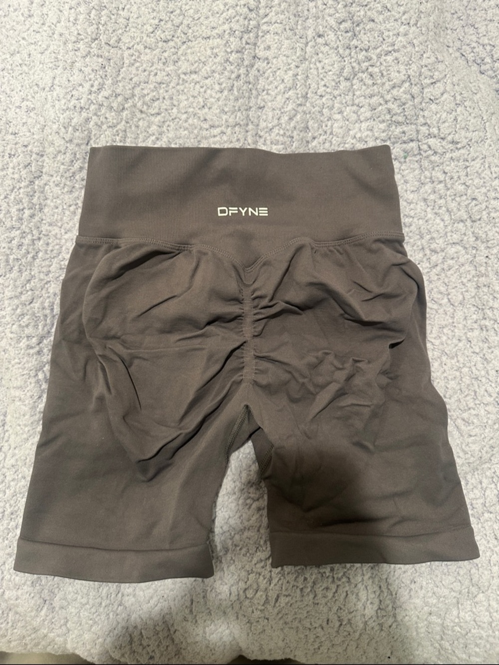DFYNE grey High-Rise Scrunch Bike Shorts